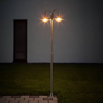 Lindby stĺpikové svietidlo Damion, 200 cm, 2 svetlá, E27, IP44