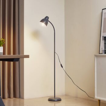 Lindby stojaca lampa Tebbi, sivá, kov, výška 150 cm