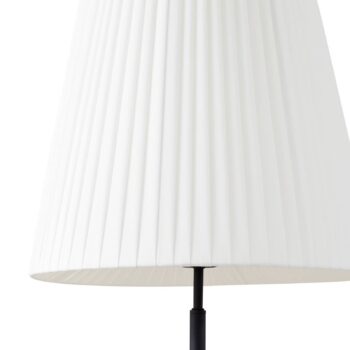 Lindby stojaca lampa Virelle, čierna/biela, textil, výška 170 cm