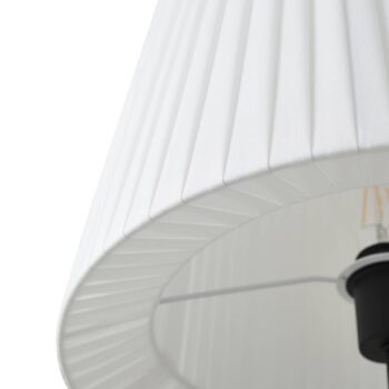 Lindby stojaca lampa Virelle, čierna/biela, textil, výška 170 cm