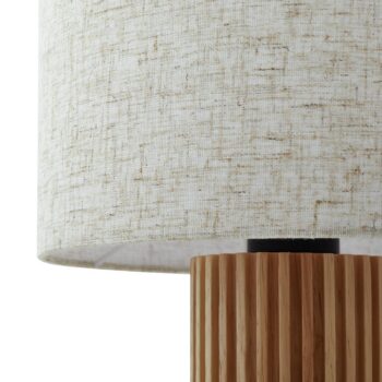 Lindby stolová lampa Kimiko, výška 38 cm, drevo, textil