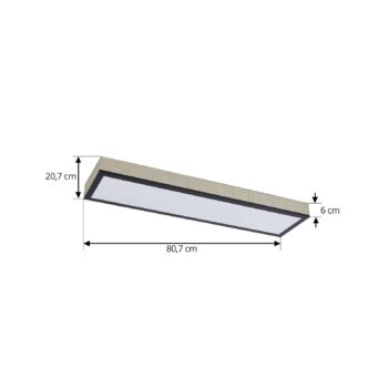 Lindby stropné LED svetlo Laviona, CCT, stmievateľné, betón, 80 cm