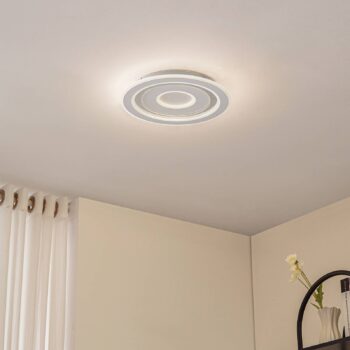 Lindby stropné LED svetlo Lorvik, Ø 40 cm, biele, CCT, stmievateľné