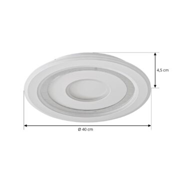 Lindby stropné LED svetlo Lorvik, Ø 40 cm, biele, CCT, stmievateľné