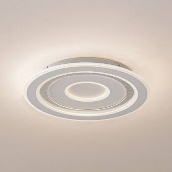 Lindby stropné LED svetlo Lorvik, Ø 40 cm, biele, CCT, stmievateľné