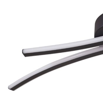 Lindby stropné LED svetlo Ravion, 90 cm, čierne, 3 000 K
