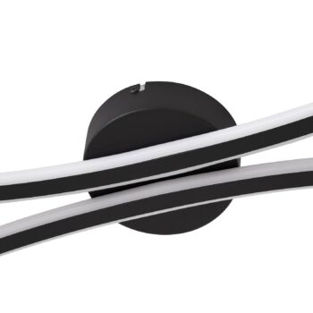 Lindby stropné LED svetlo Ravion, 90 cm, čierne, 3 000 K