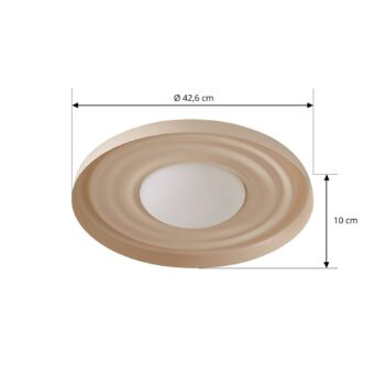 Lindby stropné LED svetlo Waves, béžové, Ø 43 cm, kov