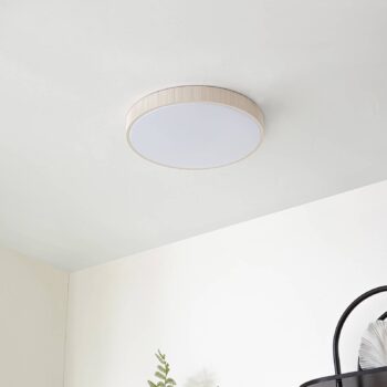 Lindby stropné LED svetlo Zylo, béžové, Ø 49 cm, CCT, stmievateľné