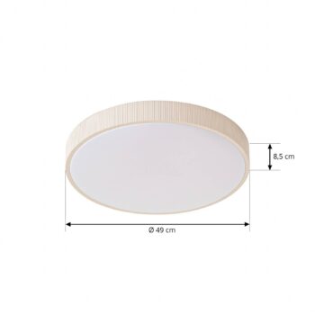 Lindby stropné LED svetlo Zylo, béžové, Ø 49 cm, CCT, stmievateľné