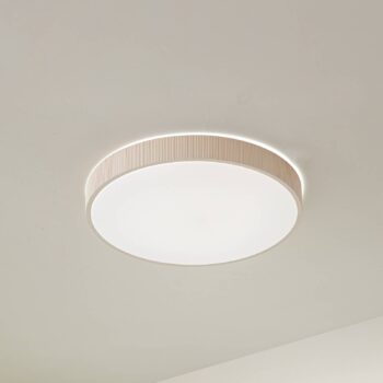 Lindby stropné LED svetlo Zylo, béžové, Ø 49 cm, CCT, stmievateľné