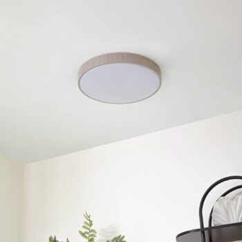 Lindby stropné LED svetlo Zylo, svetlošedá, Ø 49 cm, CCT, stmievateľné
