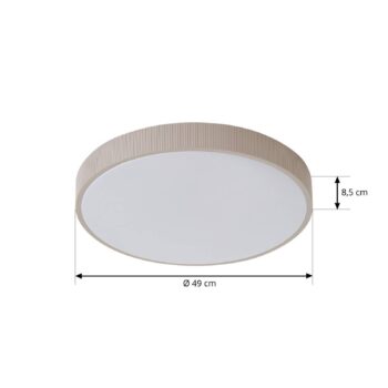 Lindby stropné LED svetlo Zylo, svetlošedá, Ø 49 cm, CCT, stmievateľné