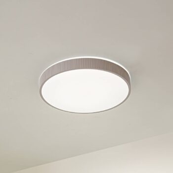 Lindby stropné LED svetlo Zylo, svetlošedá, Ø 49 cm, CCT, stmievateľné