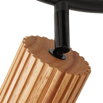 Lindby stropné bodové svetlá Stralino, 3-pl., Ø31cm, drevo, GU10