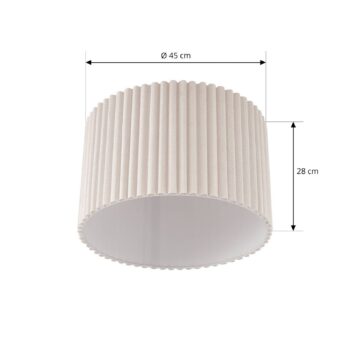 Lindby stropné svietidlo Libbie, Ø 45 cm, ľan, krémová farba