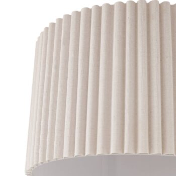 Lindby stropné svietidlo Libbie, Ø 45 cm, ľan, krémová farba