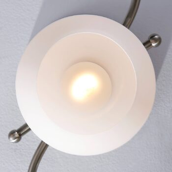 Lindby stropné svietidlo Svean, 3-pl., nikl/biela, sklo, dĺžka 60 cm