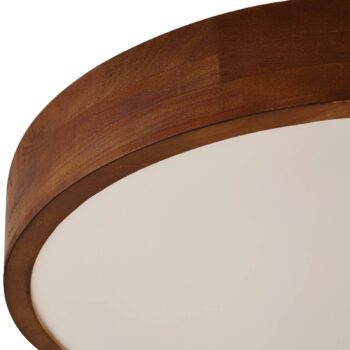 Lindby stropné svietidlo Tanju, Ø 50 cm, orechové drevo, 4-pl., E27