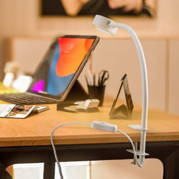 Lindby svietidlo s upínacím mechanizmom Jyla, biele, 2 700 K, GX53