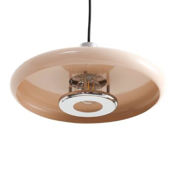 Lindby závesné svietidlo Branford, retro, Ø 35 cm, béžová, kov