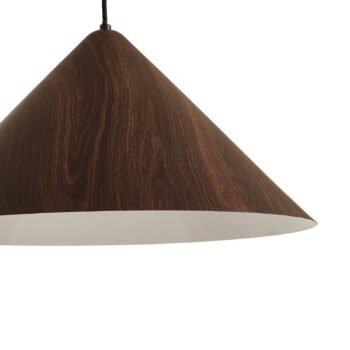Lindby závesné svietidlo Clarine, orech, Ø 50 cm, kov