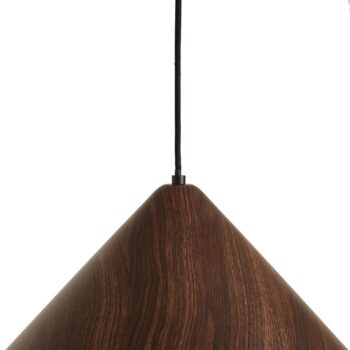 Lindby závesné svietidlo Clarine, orech, Ø 50 cm, kov