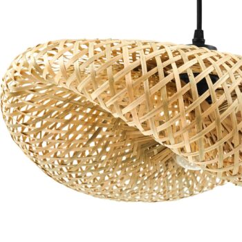 Lindby závesné svietidlo Eleane, bambus, prírodná farba, dĺžka 50 cm, E27