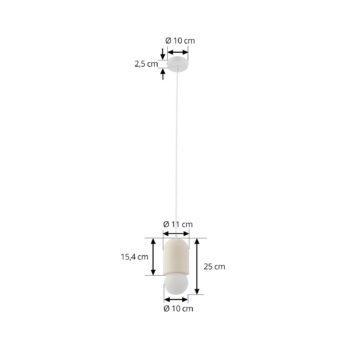 Lindby závesné svietidlo Nielson, Ø 11 cm, béžová, sadra