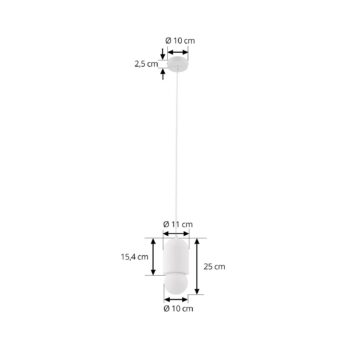 Lindby závesné svietidlo Nielson, Ø 11 cm, biela, sadra