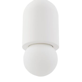Lindby závesné svietidlo Nielson, Ø 11 cm, biela, sadra