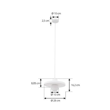 Lindby závesné svietidlo Nielson, Ø 28 cm, biela, sadra