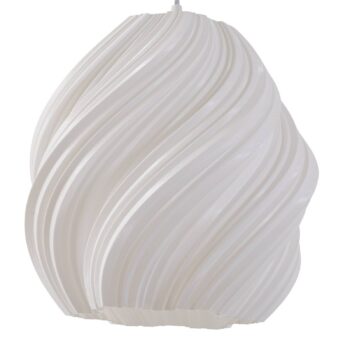 Lindby závesné svietidlo Nuvia, Ø 30 cm, biele, 3D tlač