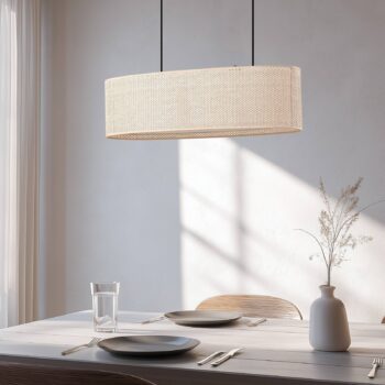 Lindby závesné svietidlo Soula, 78 cm, béžová, plast, E27