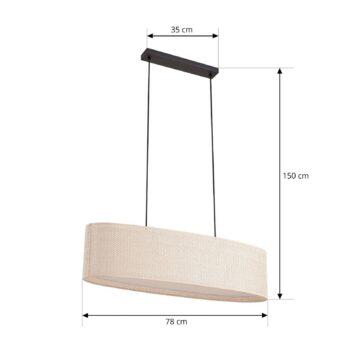 Lindby závesné svietidlo Soula, 78 cm, béžová, plast, E27