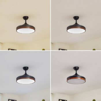 Lindy LED stropný ventilátor Oras, čierny, DC, tichý, 107 cm