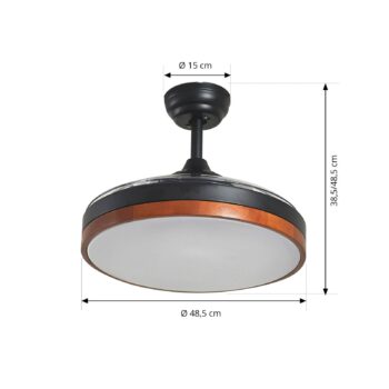 Lindy LED stropný ventilátor Oras, čierny, DC, tichý, 107 cm