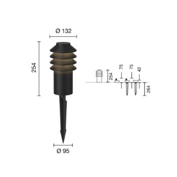 Louis Poulsen Bysted 25 ground spike black 940