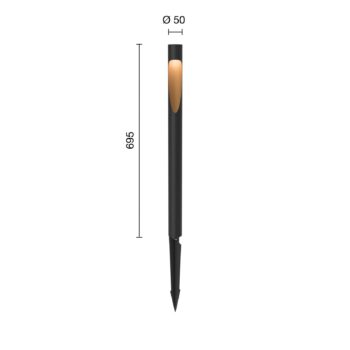 Louis Poulsen Flindt 827 čierna 70cm zásuvka s hrotom