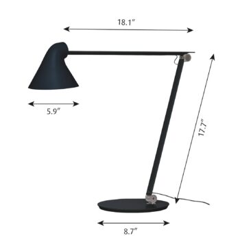 Louis Poulsen NJP stolová lampa 3 000 K čierna