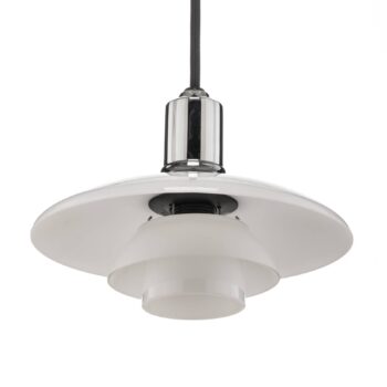 Louis Poulsen PH 2/1 sklenená závesná lampa, chróm