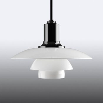 Louis Poulsen PH 2/1 sklenená závesná lampa čierna