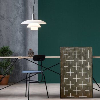 Louis Poulsen PH 3 1/2-3 sklenená lampa chróm