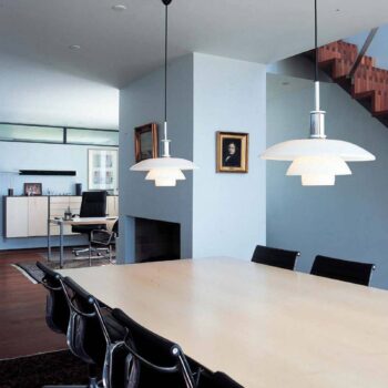 Louis Poulsen PH 3 1/2-3 sklenená lampa chróm