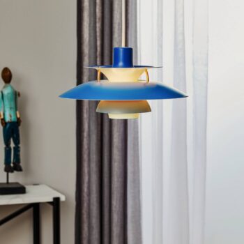 Louis Poulsen PH 5 Mini – závesná lampa, modrá