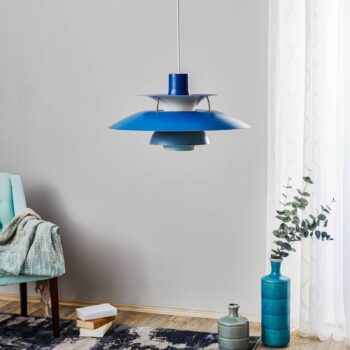 Louis Poulsen PH 5 dizajnérska závesná lampa modrá