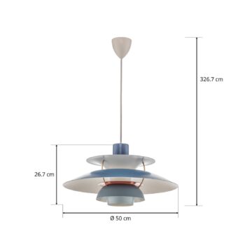 Louis Poulsen PH 5 dizajnérska závesná lampa modrá