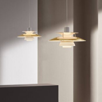 Louis Poulsen PH 5 mosadzná závesná lampa, Ø 50 cm