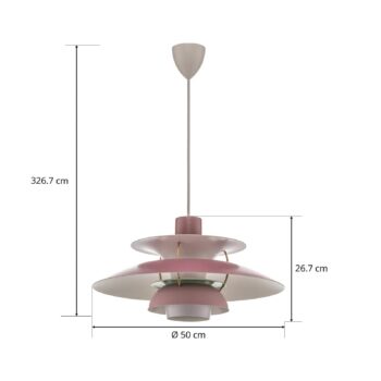 Louis Poulsen PH 5 závesná lampa, ružová