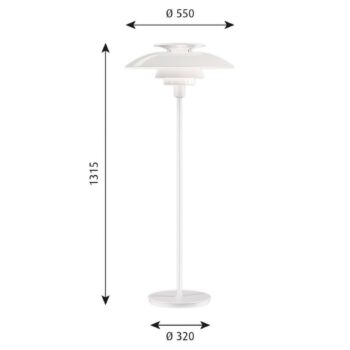 Louis Poulsen PH 80 stojaca lampa, biela
